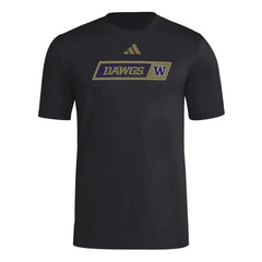 Photo of adidas Men's Washington Huskies 2026 Strategy DAWGS Short Sleeve Pregame Tee.