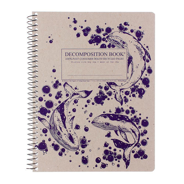 Decomposition Humpback Whales 7.5"x9.75" College Spiral 80ct