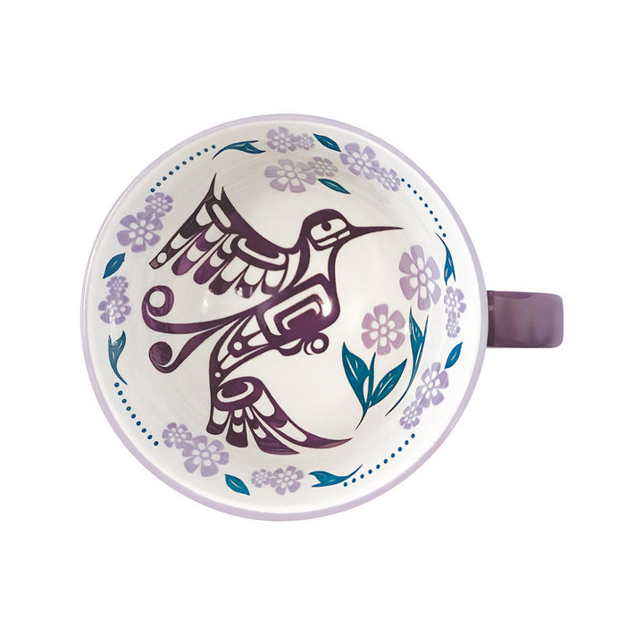 Native Northwest Purple Hummingbird Porcelain Art Mug