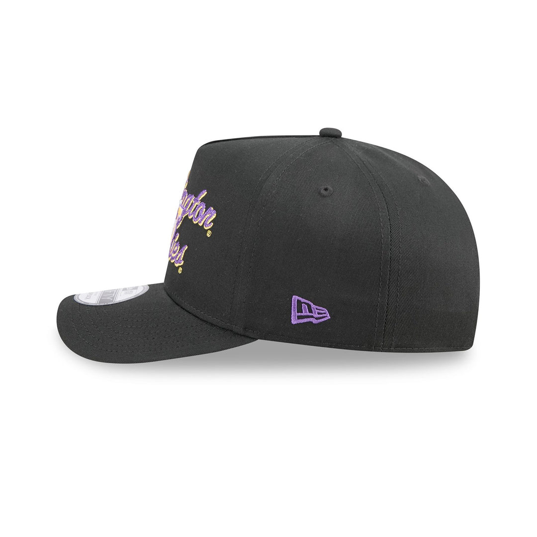 New Era Black Chain Stitch Vault Dog 9Fifty A Frame Adjustable Hat