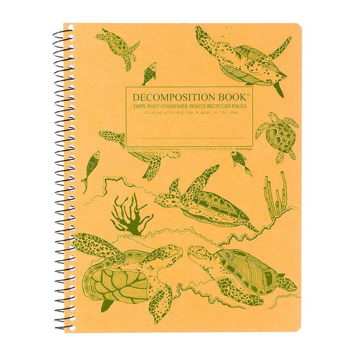 Decomposition Sea Turtles 7.5"x9.75" College Spiral 80ct