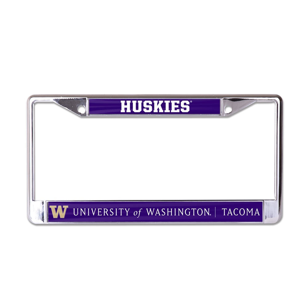 Wincraft Huskies U of W Tacoma Purple Acrylic Insert Metal License Plate Frame