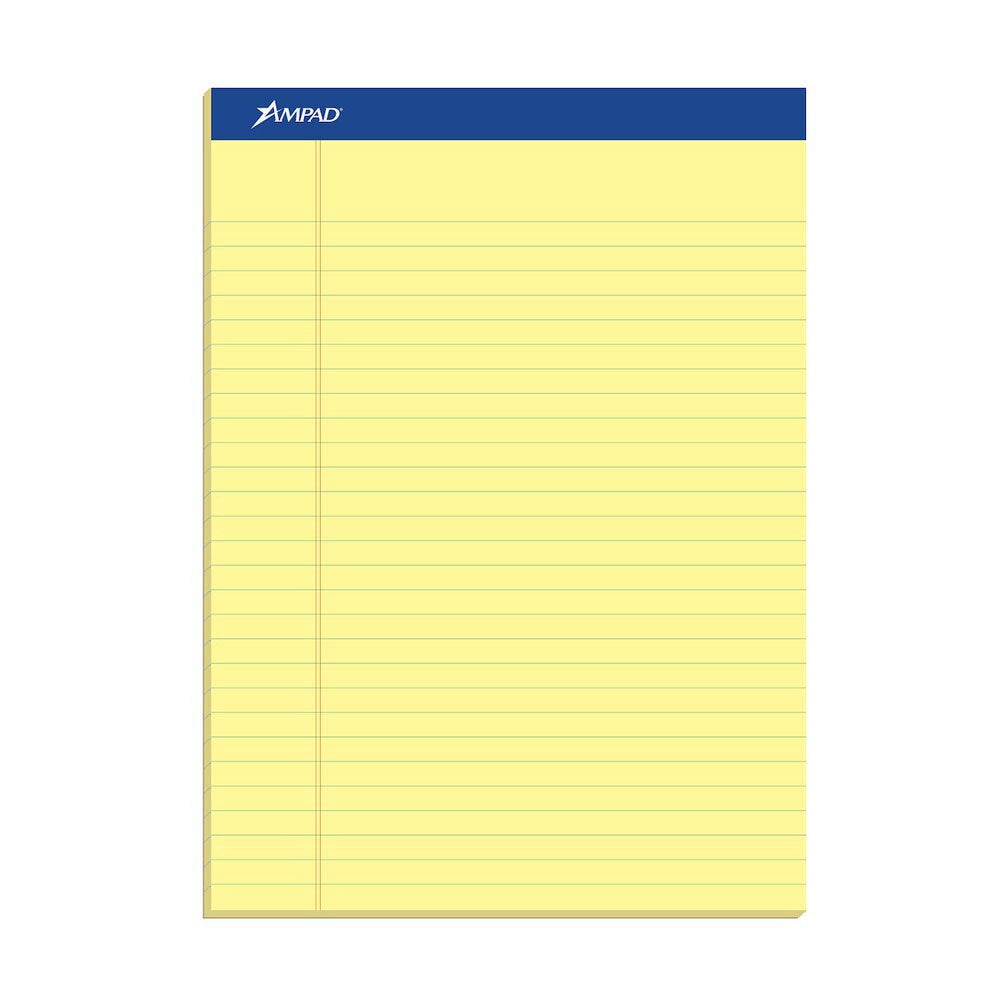 Ampad Canary 8.5"x11" Legal Ruled Pad 50ct