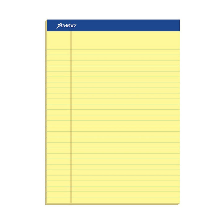 Ampad Canary 8.5"x11" Legal Ruled Pad 50ct