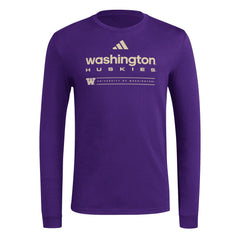 adidas Men's SS25 Washington Huskies Lowercase Fresh Long Sleeve Tee