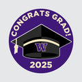 DROP SHIP CDI Purple Congrats Grad! Button 12pk thumbnail